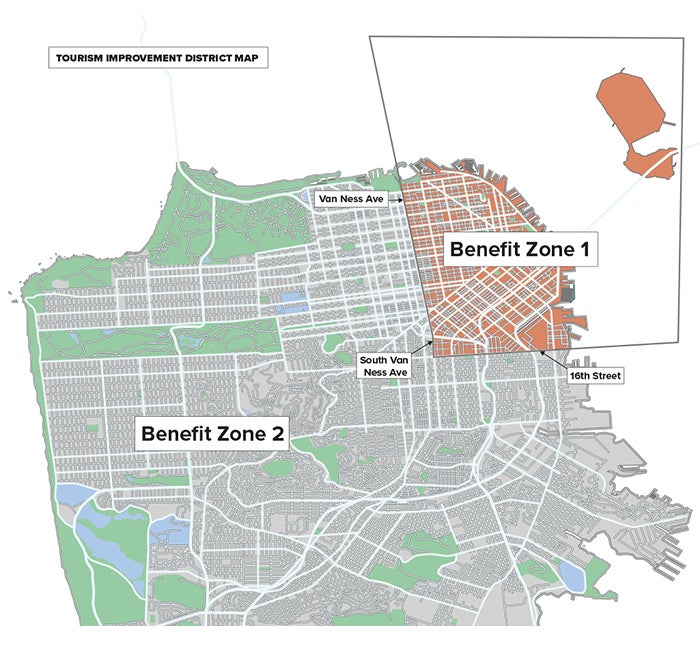 Map of San Francisco with Zones outlined